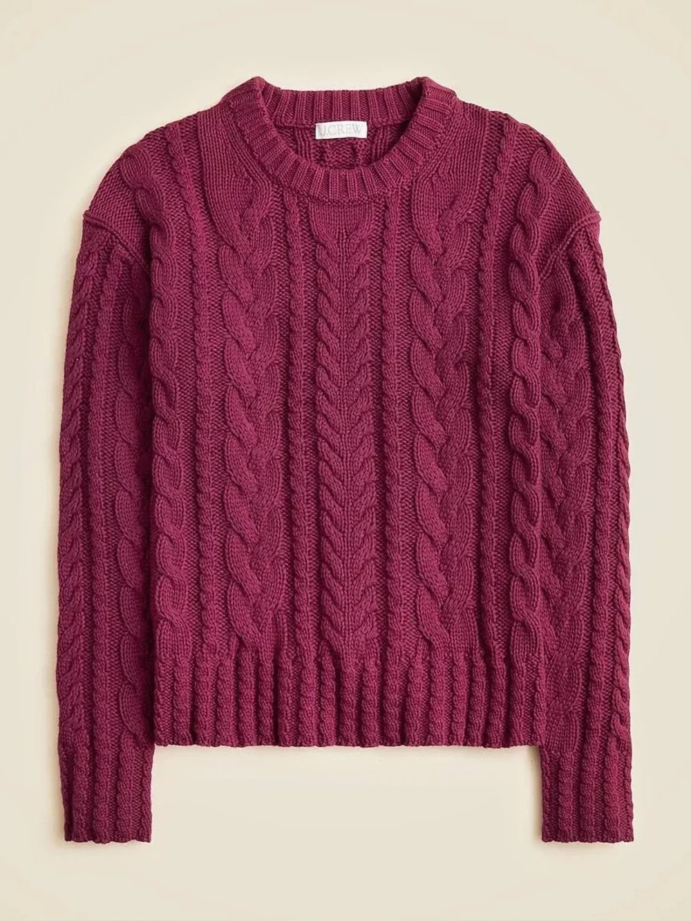 J crew Cable-knit crewneck sweater